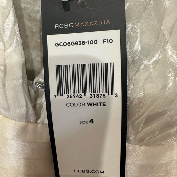 BCBG Elegant Cream Floral Gown Size 4 - Picture 3 of 5